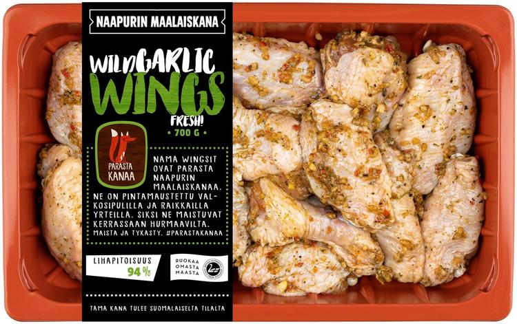 Naapurin Maalaiskanan wings, wild garlic 700g