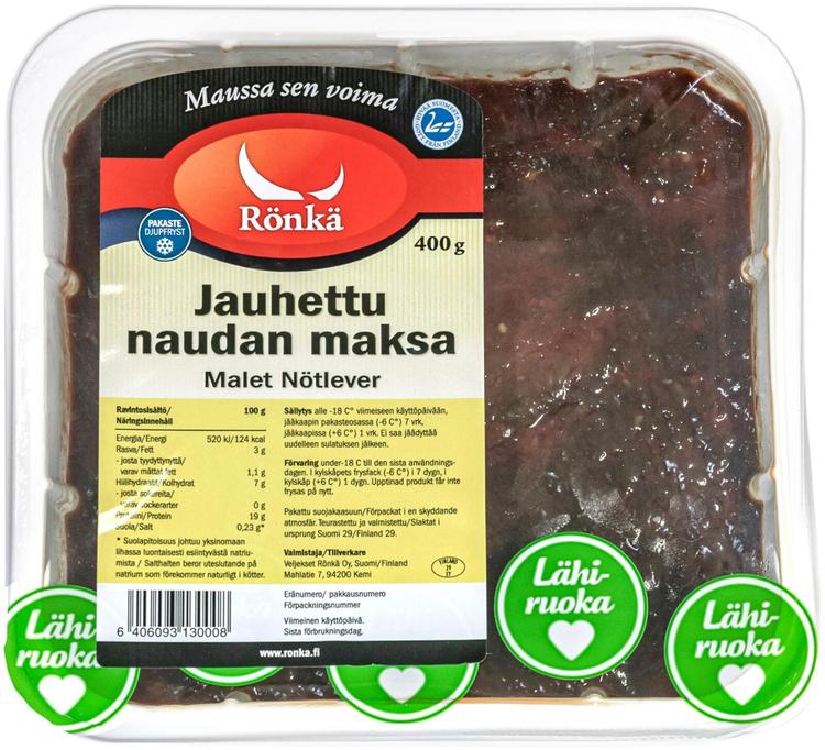 Rönkä Naudan maksa jauhettu 400g pakaste