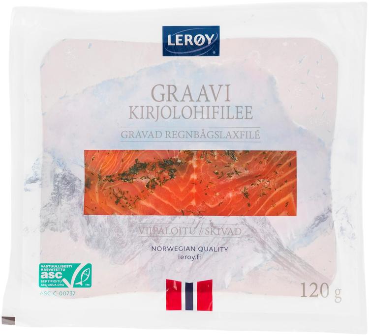 Lerøy graavi kirjolohifilee viipale ASC 120 g