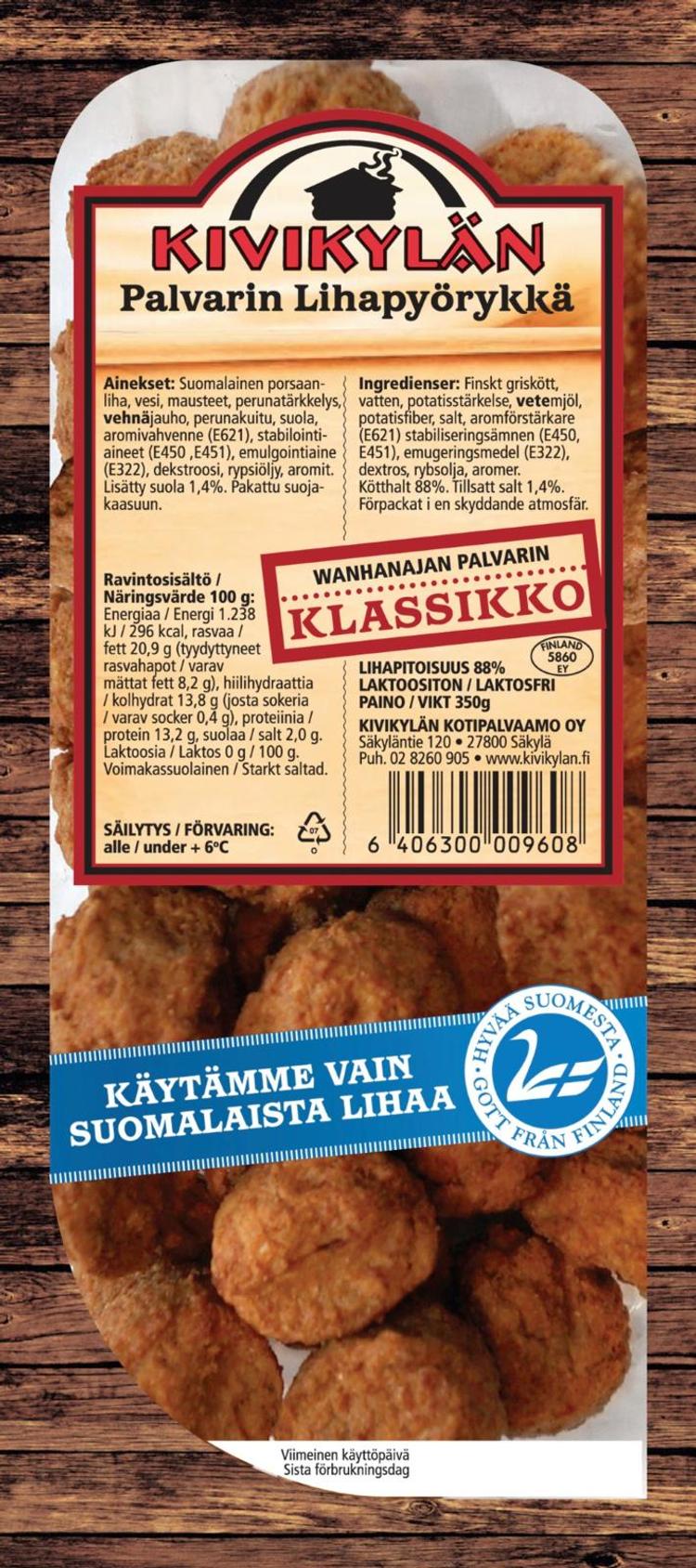 Kivikylän Palvarin Lihapyörykkä 350g