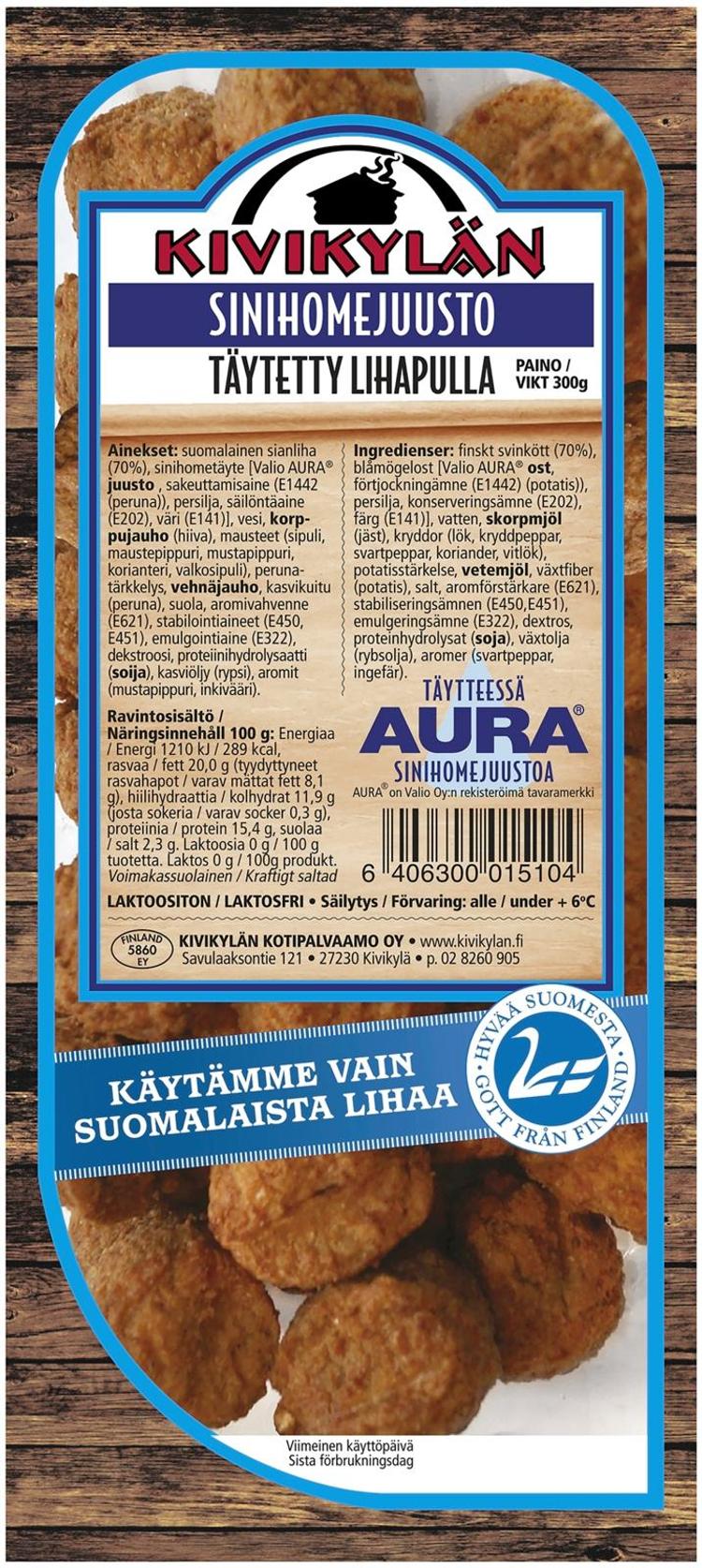 Kivikylän Palvarin Täytetty Lihapyörykkä sinihomejuusto 300g