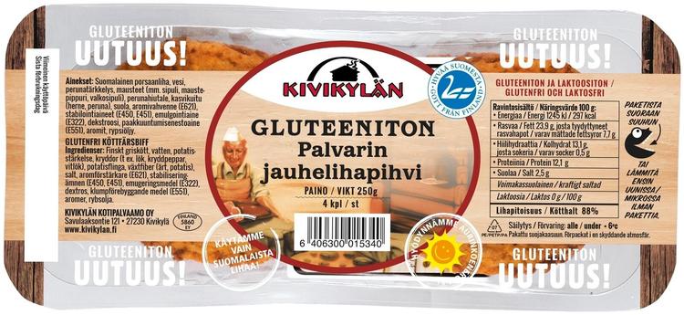 Kivikylän Palvarin Gluteeniton Jauhelihapihvi 250 g