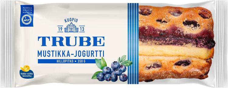 Trube Mustikka-jogurttihillopitko 350 g mustikka-jogurttitäytteinen pullapitko