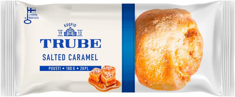 Trube Salted Caramel -puusti 2 kpl/180 g suolakaramellitäytteinen pulla