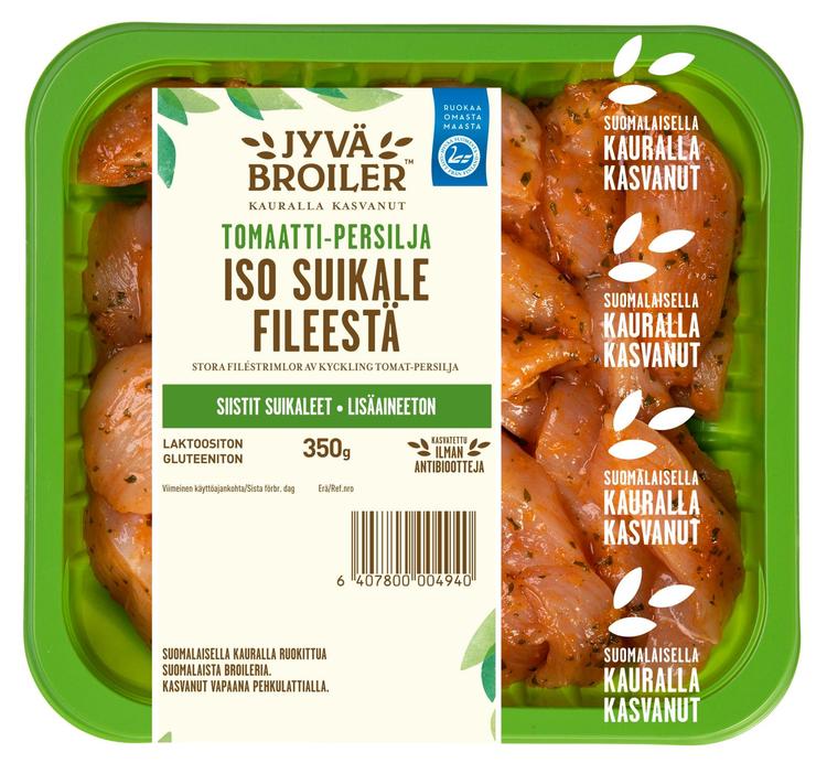 Jyväbroiler Iso Suikale Broilerin Fileestä Tomaatti-Persilja 350g