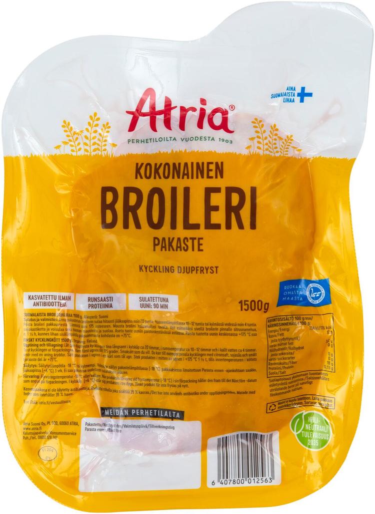 Atria Kokonainen Broileri Pakaste 1500g