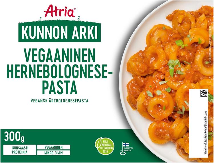 Atria Kunnon Arki Vegaaninen Hernebolognesepasta 300g