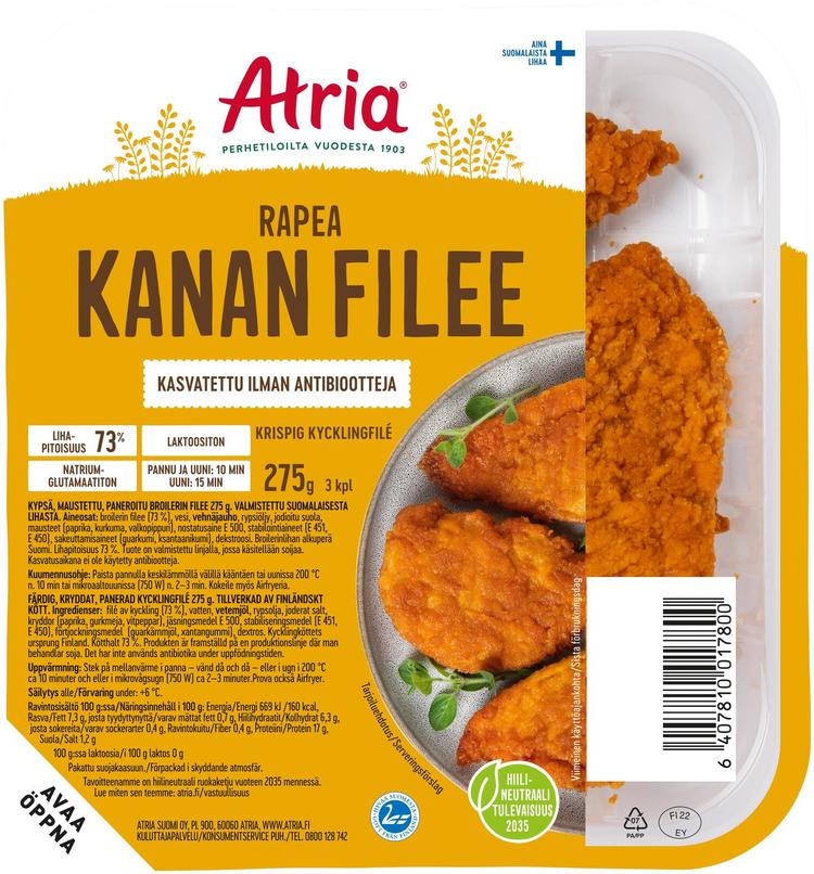 Atria Rapea Kananfilee 275g