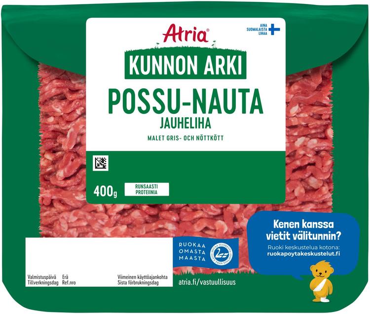 Atria Kunnon Arki Possu-Nauta Jauheliha 400g