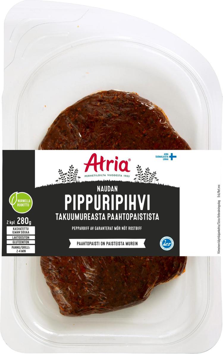 Atria Naudan Pippuripihvi Takuumureasta Paahtopaistista 280g