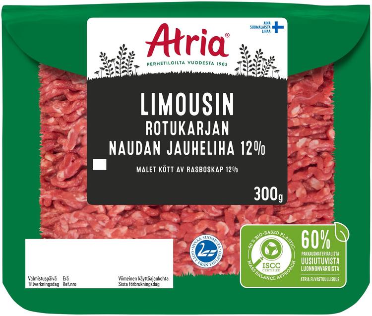 Atria Rotukarjan Naudan jauheliha 12% 300g