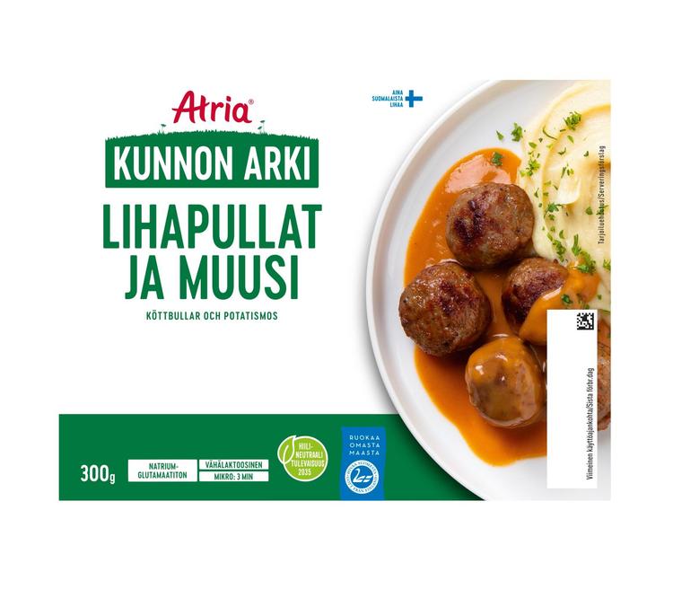 Atria Kunnon Arki Lihapullat ja Muusi 300g