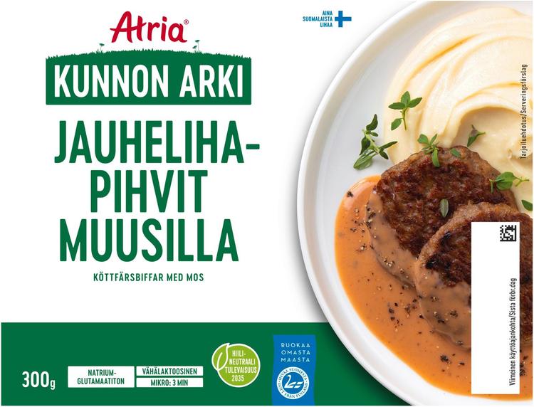 Atria Kunnon Arki Jauhelihapihvit Muusilla 300g