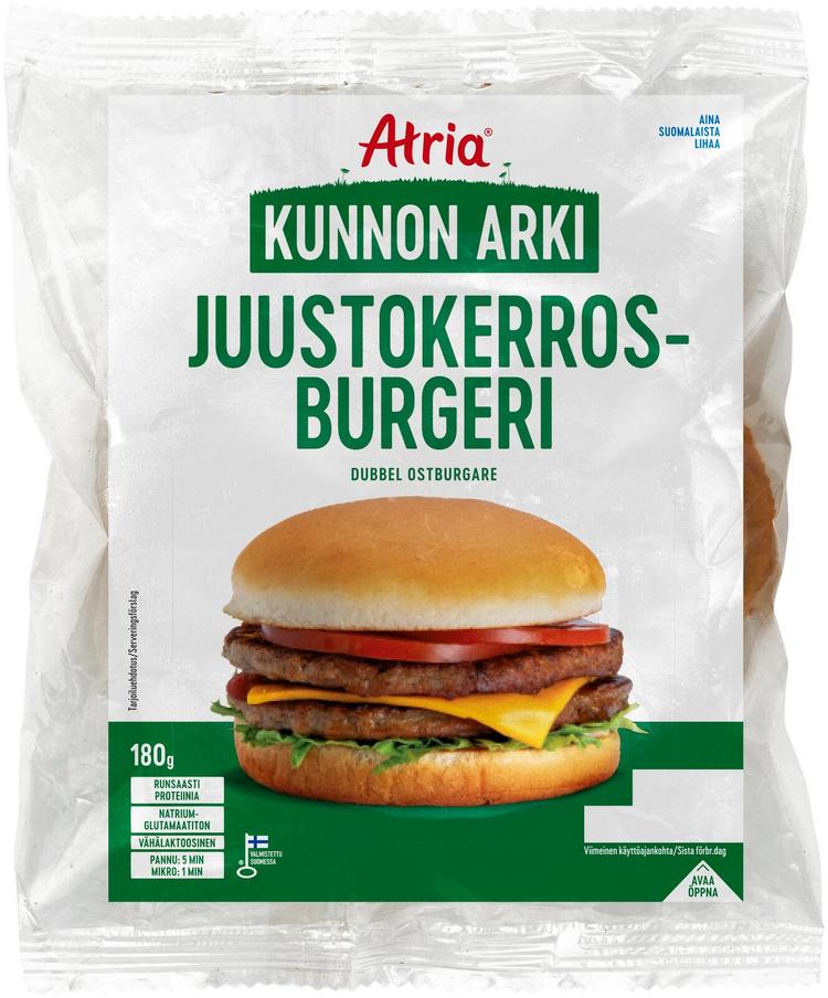 Atria Kunnon Arki Juustokerrosburgeri 180g