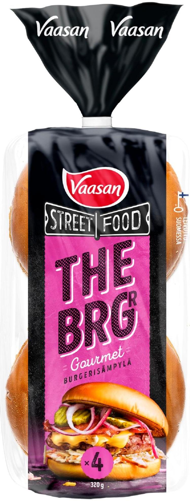 Vaasan Street Food THE BRGR Gourmet burgerisämpylä 320 g 4 kpl