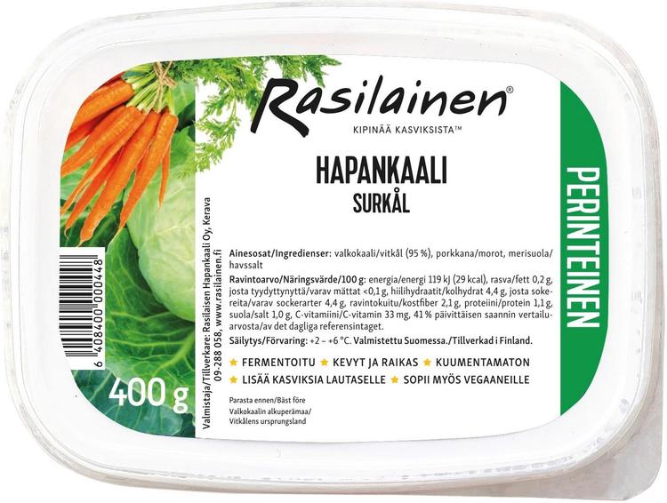 Rasilaisen Hapankaali 400g