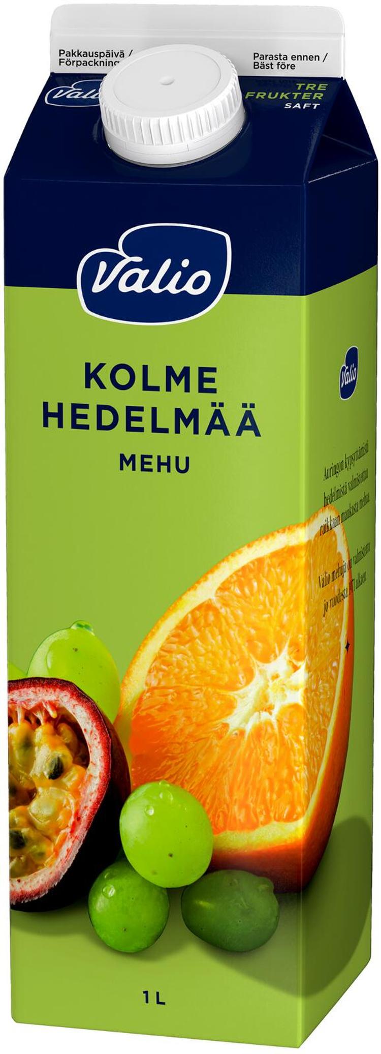 Valio 3 hedelmän mehu 1 l (rypäle, appelsiini, passiohedelmä)