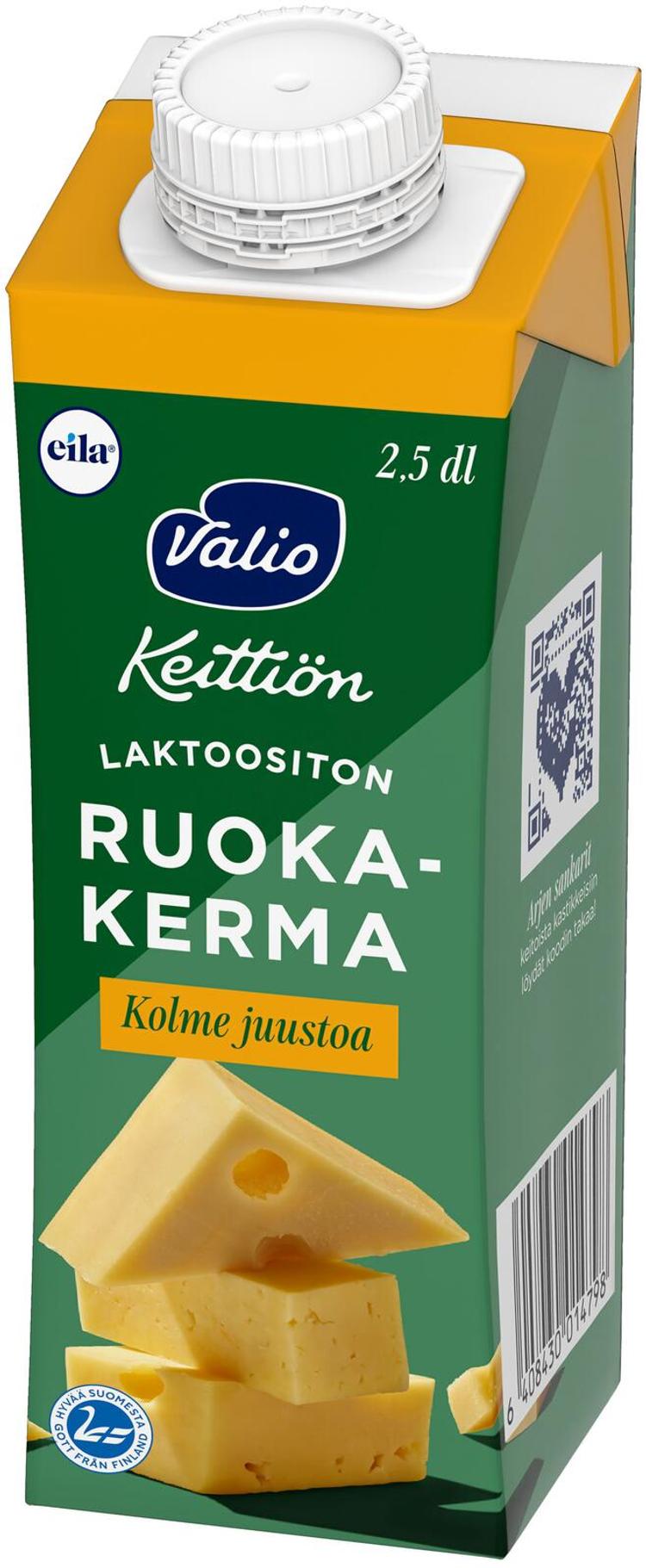 Valio Keittiön ruokakerma 2,5 dl kolme juustoa UHT laktoositon