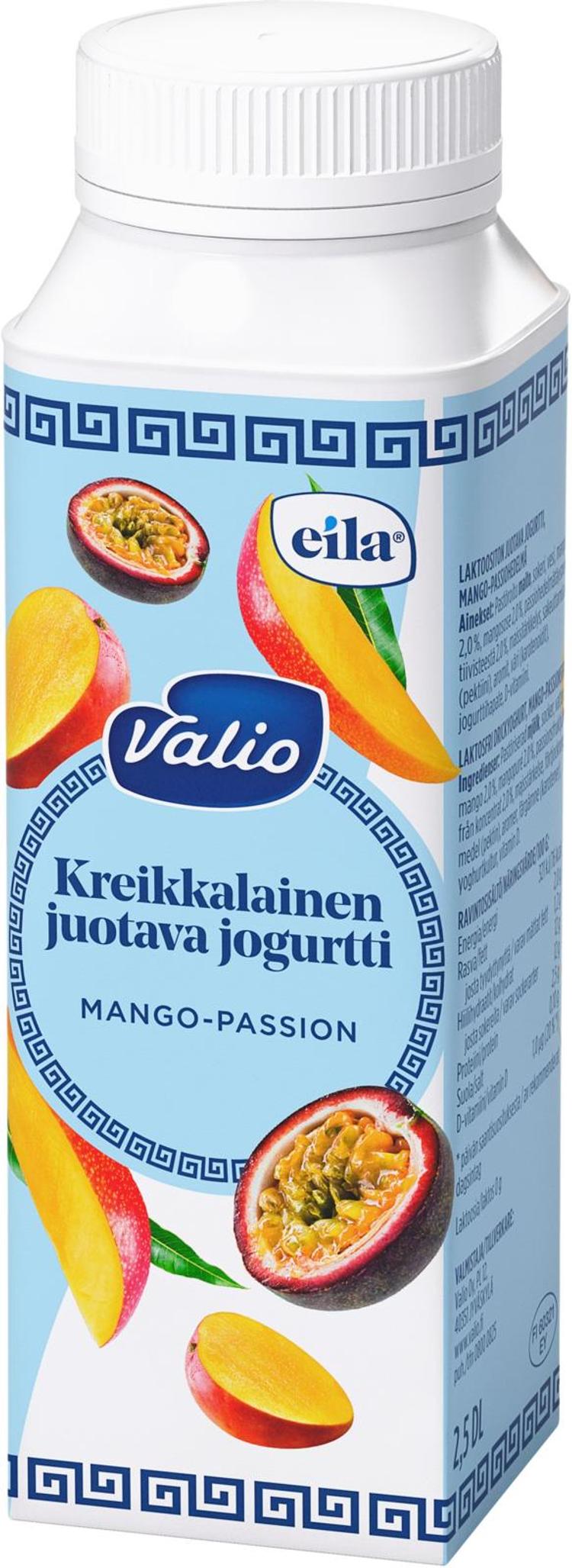 Valio kreikkalainen juotava jogurtti 2,5 dl mango-passion laktoositon