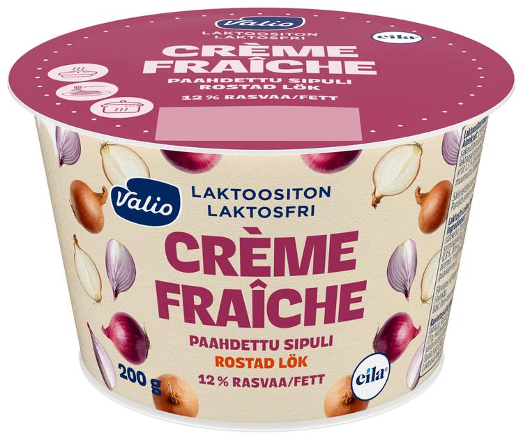 Valio crème fraîche 12 % paahdettu sipuli 200 g laktoositon