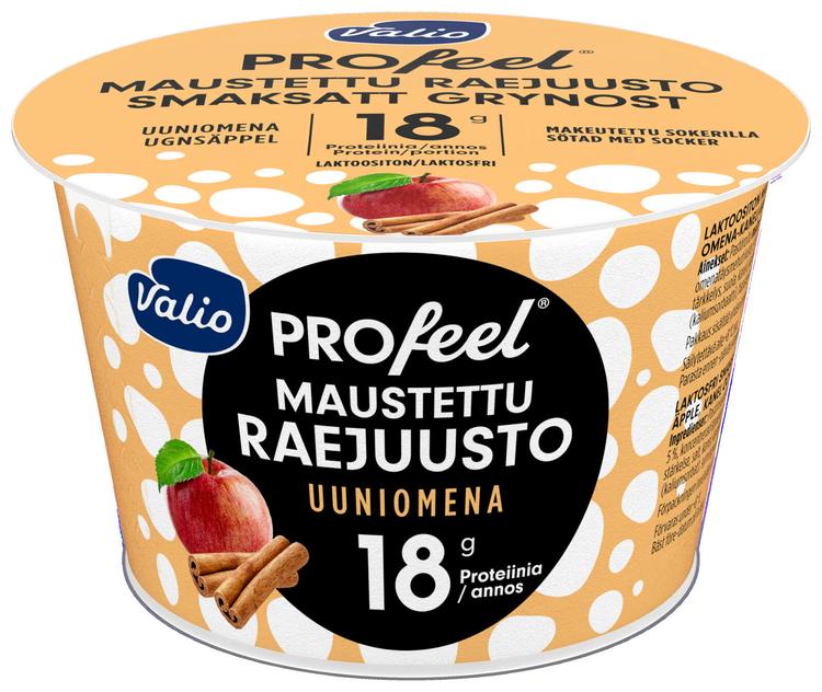 Valio PROfeel® maustettu raejuusto 170 g uuniomena laktoositon