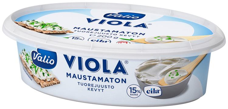 Valio Viola® kevyt e200 g maustamaton tuorejuusto laktoositon