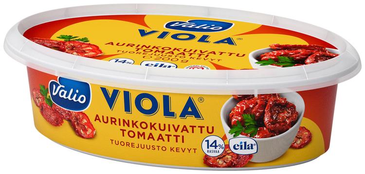 Valio Viola® kevyt e200 g aurinkokuivattu tomaatti tuorejuusto laktoositon