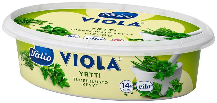 Valio Viola® kevyt e200 g yrtti tuorejuusto laktoositon