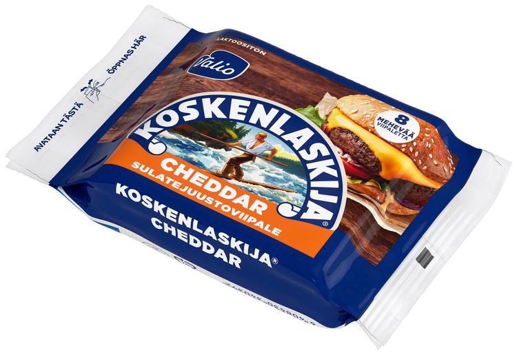 Valio Koskenlaskija® e200 g cheddar sulatejuustoviipale laktoositon