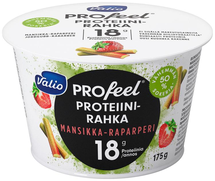 Valio PROfeel® proteiinirahka 175 g mansikka-raparperi vähemmän hiilihydraatteja laktoositon