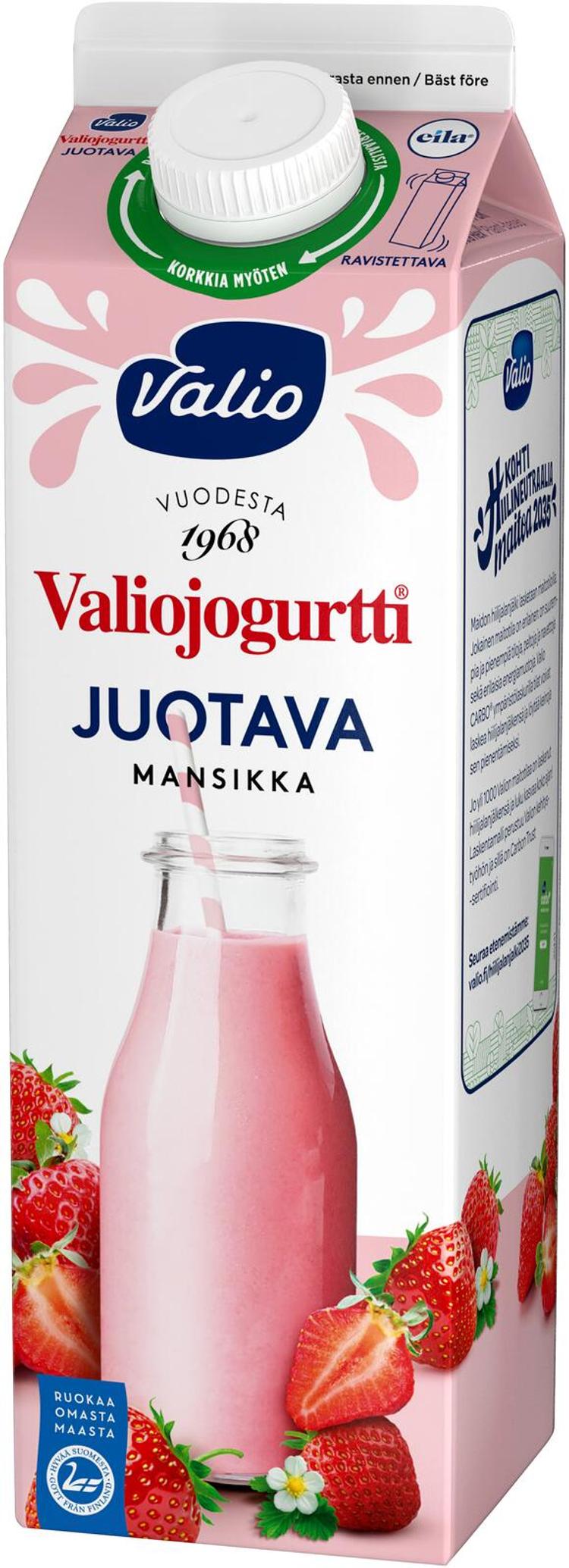 Valiojogurtti® juotava 0,95 l mansikka laktoositon