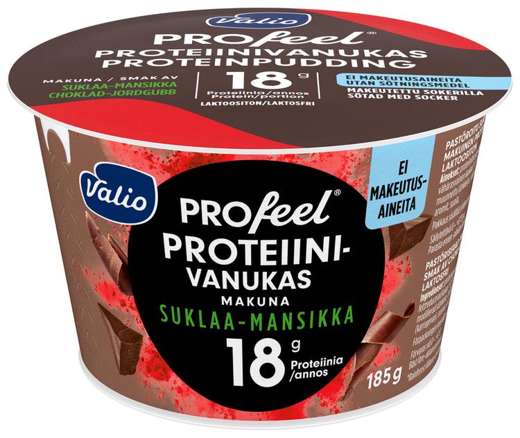 Valio PROfeel® proteiinivanukas 185 g suklaa-mansikka makeutusaineeton laktoositon