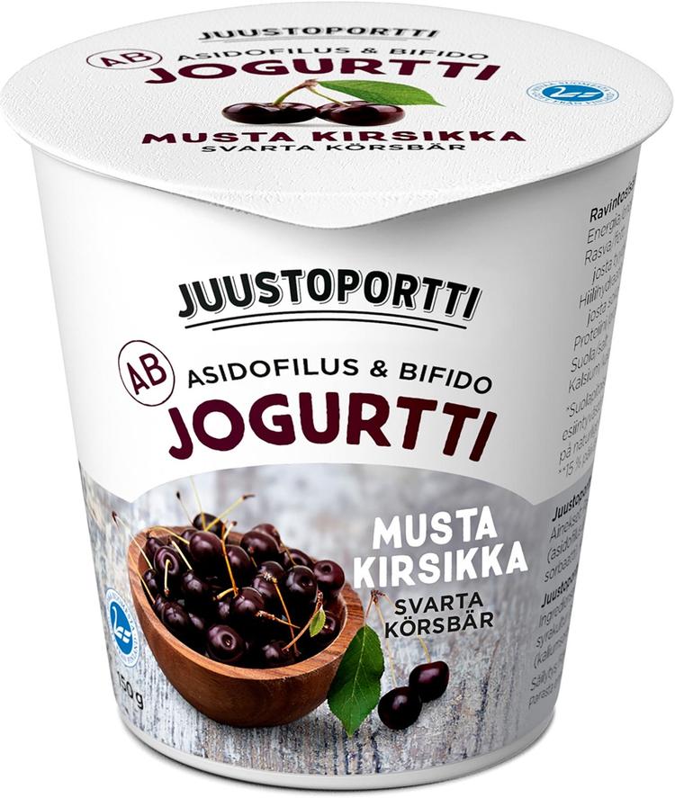 Juustoportti Ab-jogurtti 150 g musta kirsikka