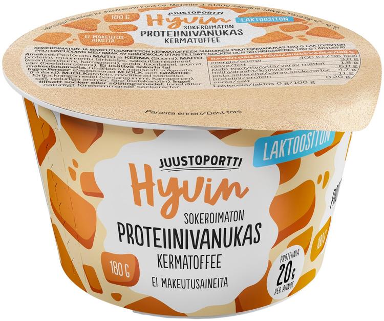 Juustoportti Hyvin proteiinivanukas 180 g kermatoffee laktoositon