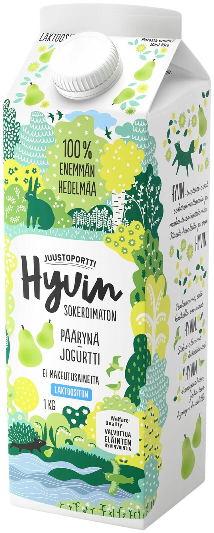 Juustoportti Hyvin jogurtti 1 kg päärynä laktoositon