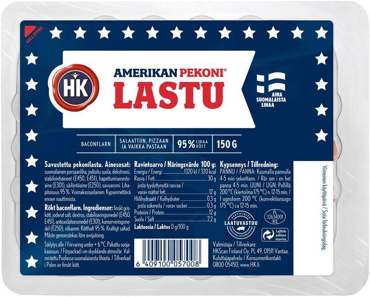 HK Amerikan Pekoni® Lastu 150 g