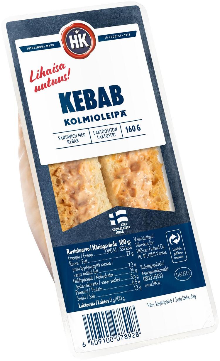 HK Kebab kolmioleipä 160g