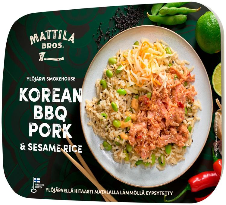 Mattila Bros. Smokehouse Korean BBQ pork & sesame rice 280g