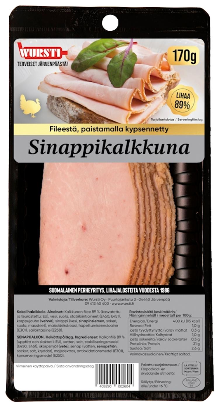 Wursti Sinappikalkkuna siivutettu 170g