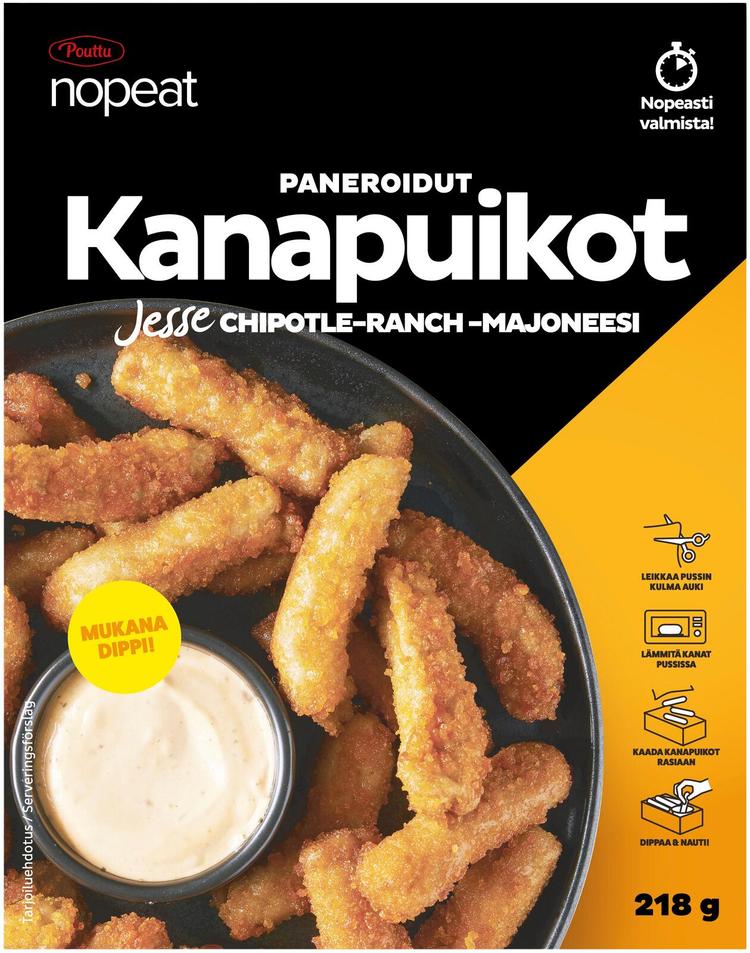 Pouttu Nopeat Kanapuikot + chipotle-ranchdippi 218g