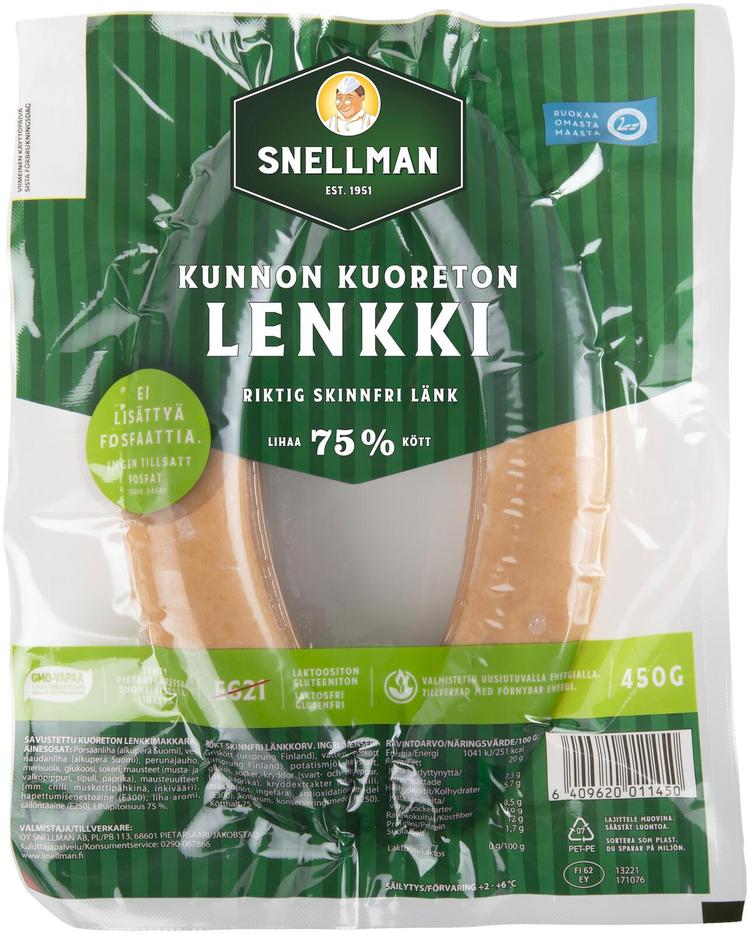 Snellman Kunnon kuoreton lenkki 450g