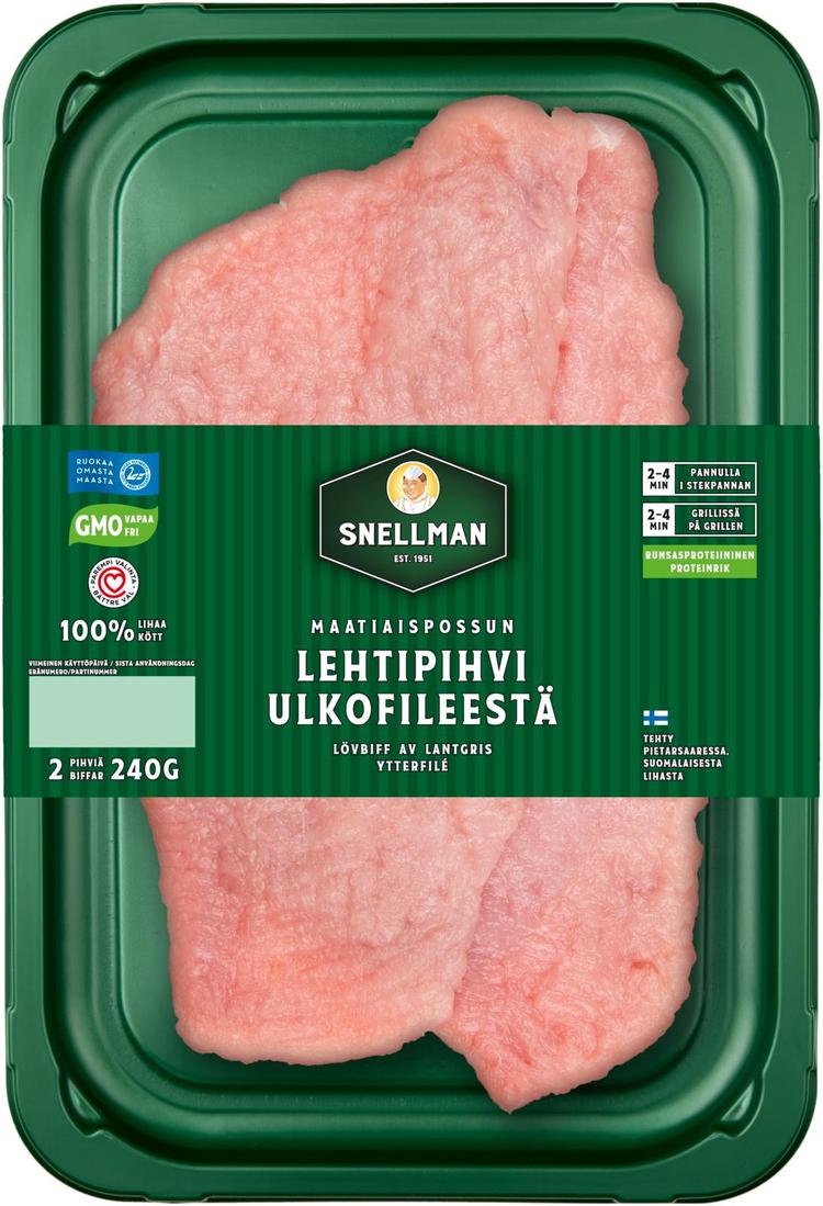 Snellman Maatiaispossun lehtipihvi ulkofileestä 2 kpl 240g