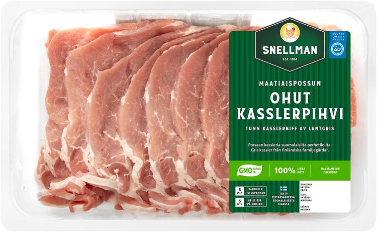 Snellman Maatiaispossun ohut kasslerpihvi 500g