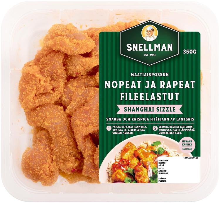 Snellman Maatiaispossun nopeat ja rapeat fileelastut Shanghai sizzle 350 g