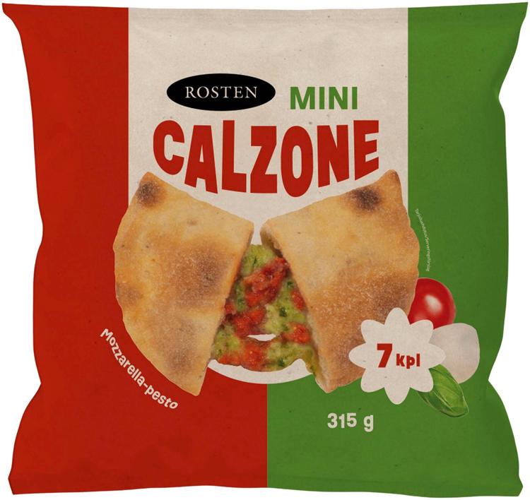 Rosten Mini Calzone Mozzarella-Pesto, piirakka 7x45g