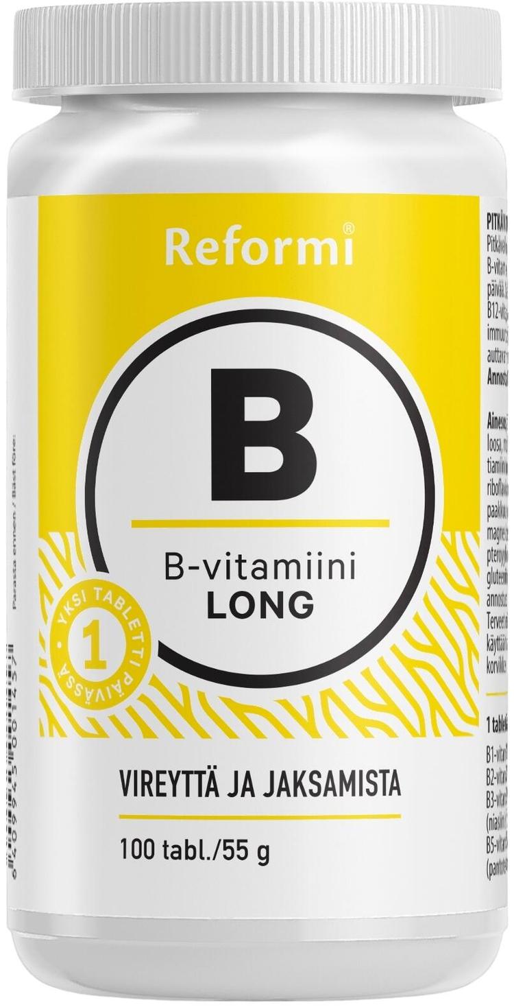 Reformi B-vitamin Long 100tabl ravintolisä