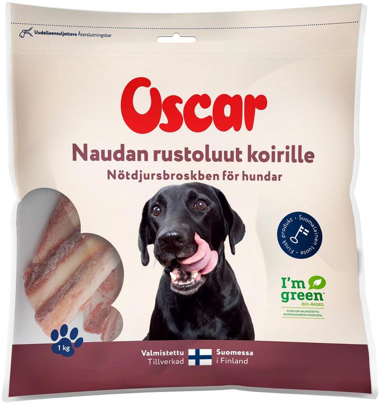 Oscar Naudan rustoluut koirille rehuaine 1kg