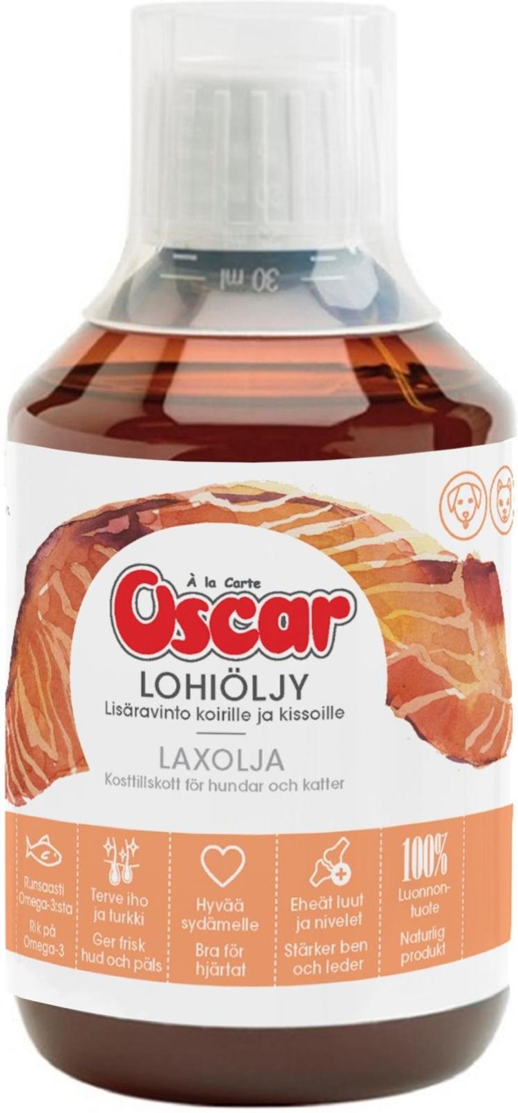 Oscar Lohiöljy Lisäravinto koirille ja kissoille 300ml