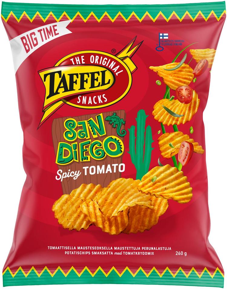 Taffel San Diego spicy tomato maustettu sipsi 260g