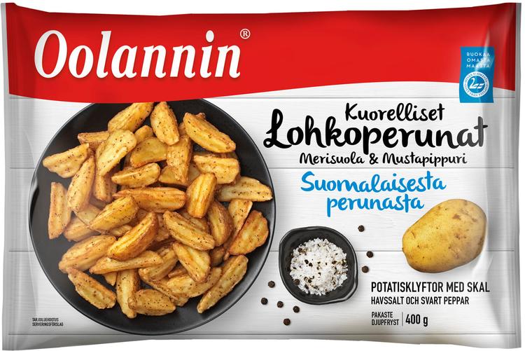 Oolannin kuorelliset lohkoperunat merisuola ja mustapippuri 400g